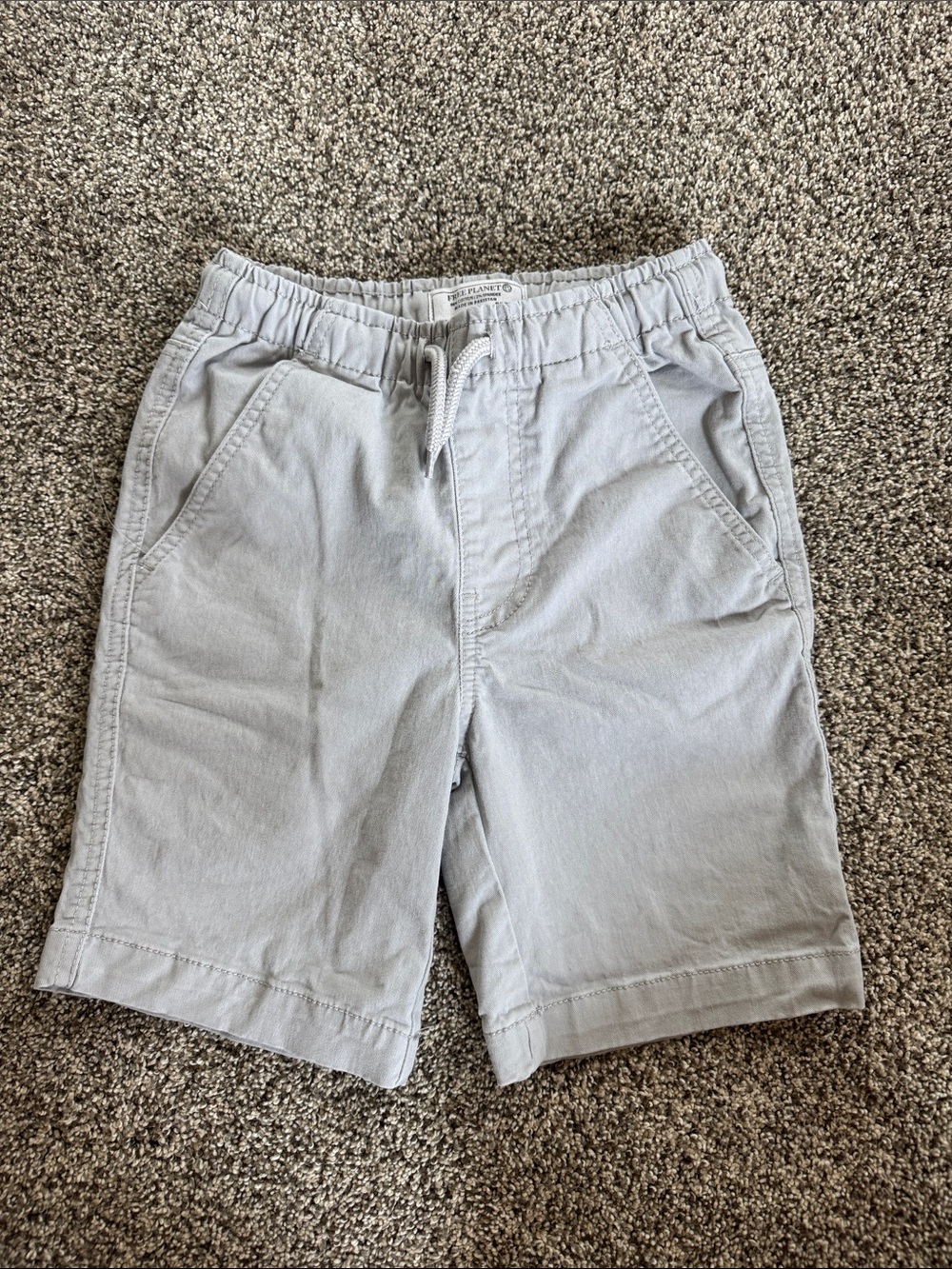 Free Planet Light Gray Kids Drawstring Shorts